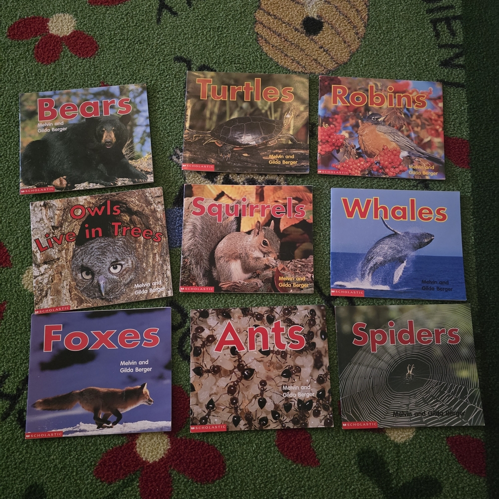 Scholastic Animal Book Set - Red, Green, Blue Covers